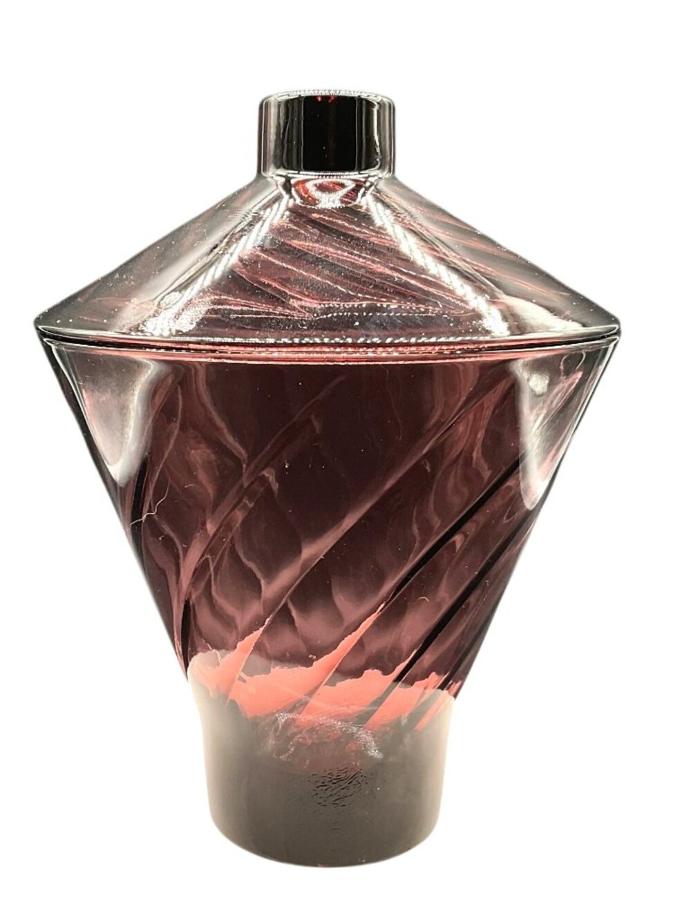 Vintage Hazel Atlas Moroccan Candy Jar With Lid Swirled Glass MCM 7.5"x 5.5"